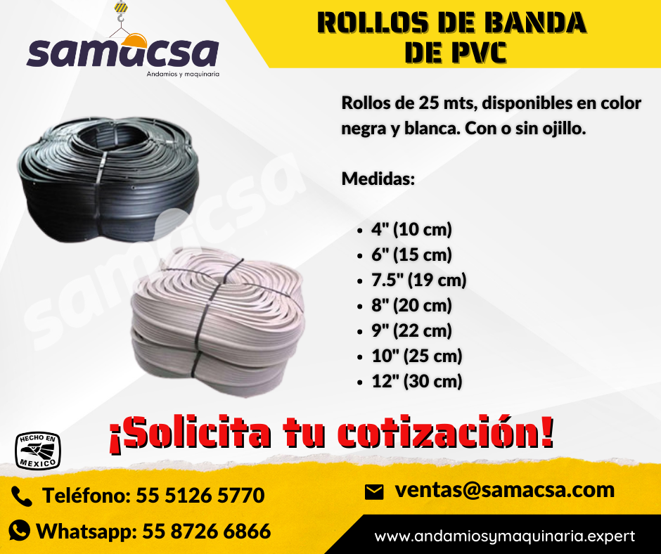 BANDA DE PVC PARA JUNTAS FRÍAS, SAMACSA