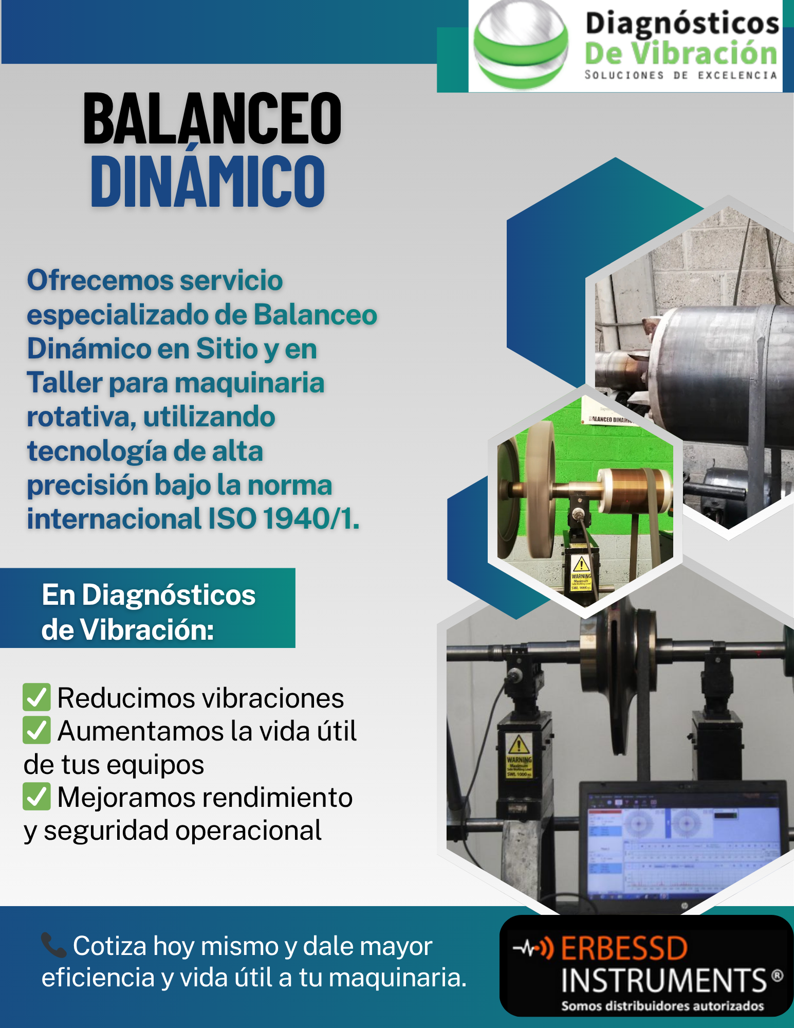 Servicio de balanceo dinámico a maquinaria rotativa