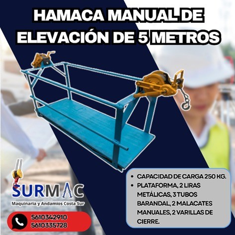 Hamaca Manual de Elevación de 5 Metros