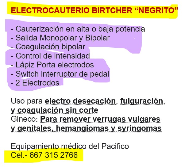 Electrocauterio Birtcher “Negrito”
