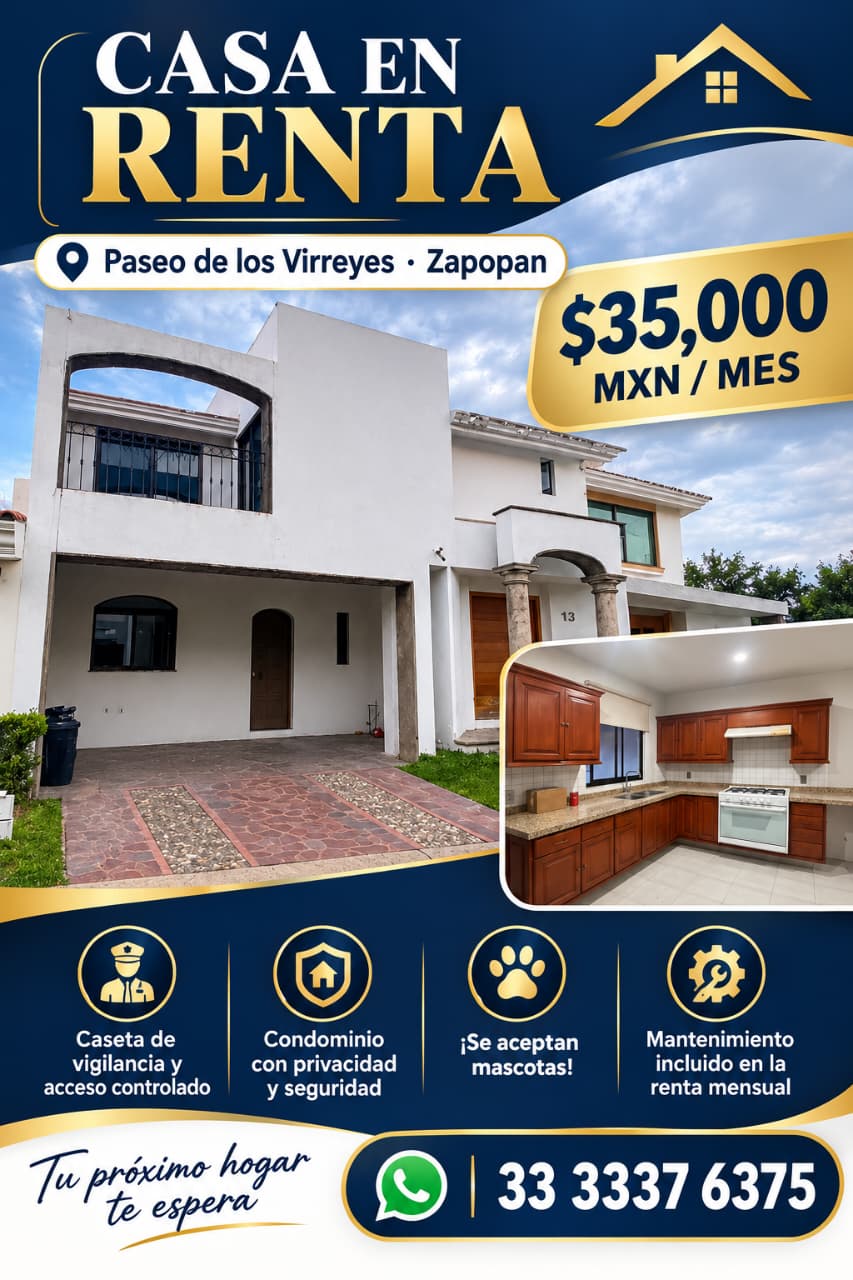 SE RENTA CASA CONDOMINIO VIRREYES